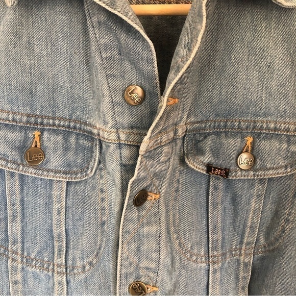 Vintage Lee Boho Coastal Cowgirl Denim Jean Jacket Small - Picture 4 of 7
